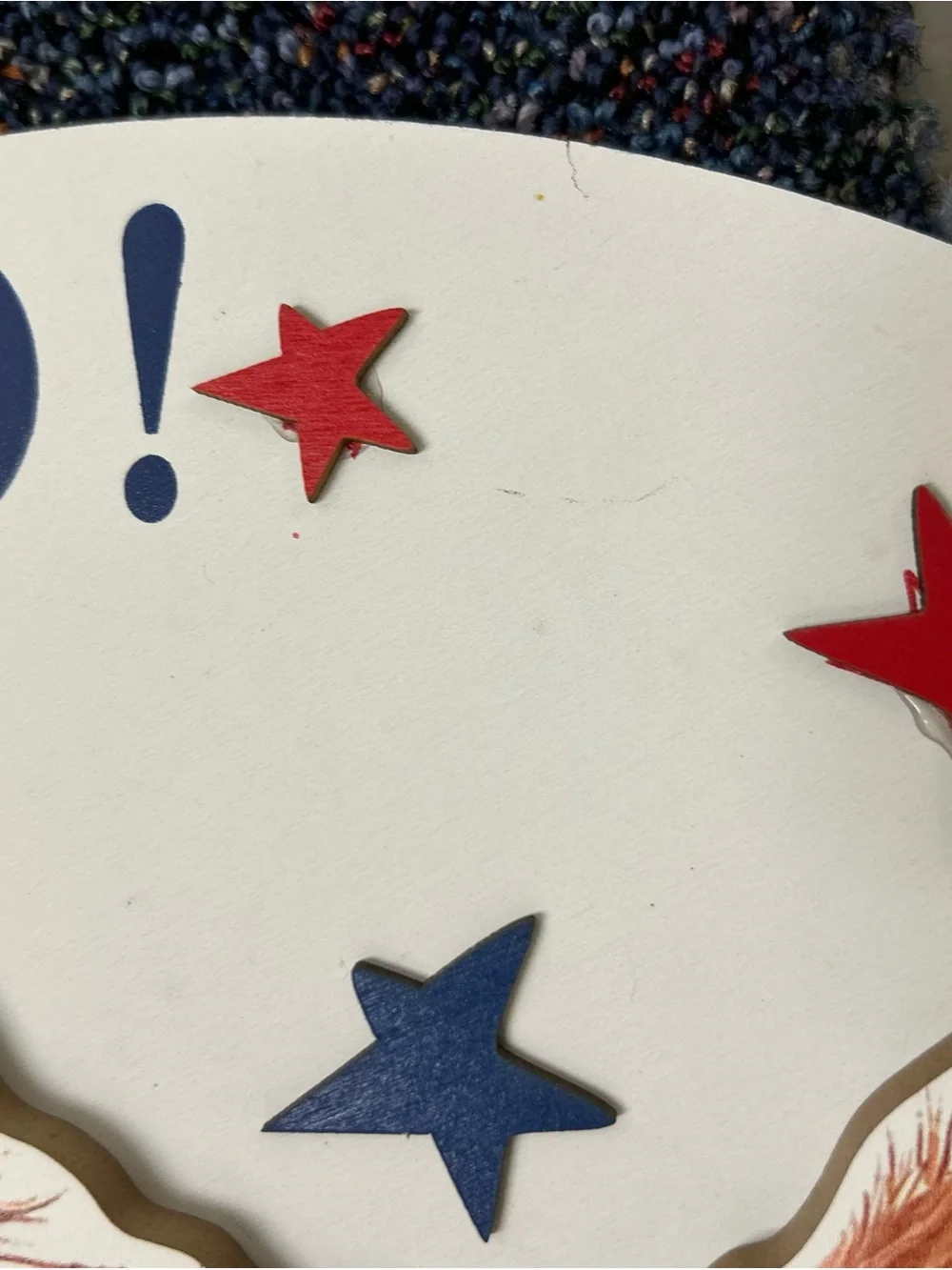 Hobby Lobby Patriotic Red White and Blue Cow Wall Sign - Read
